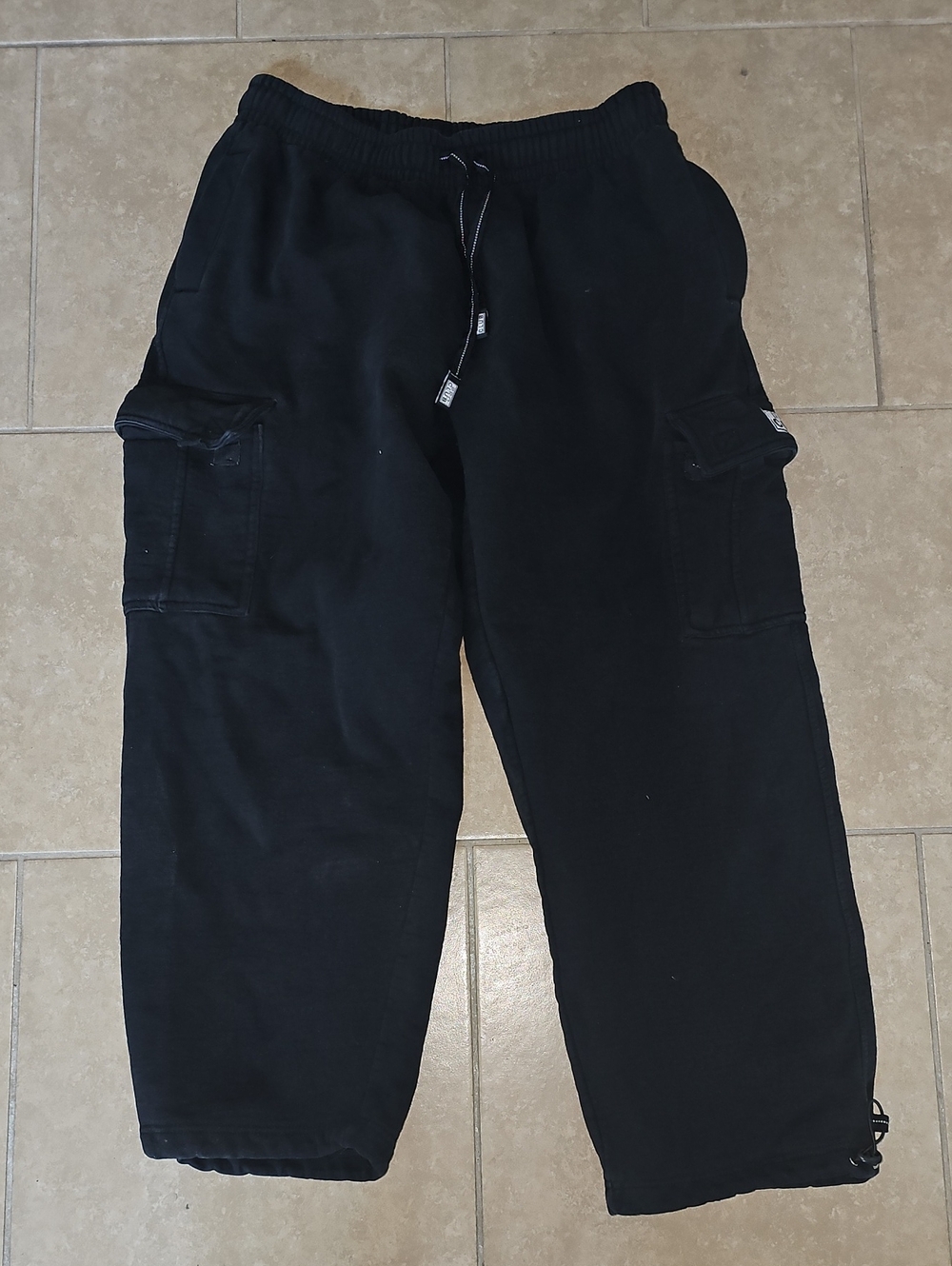 Black Cargo Sweatpants Joggers - PRO CLUB
